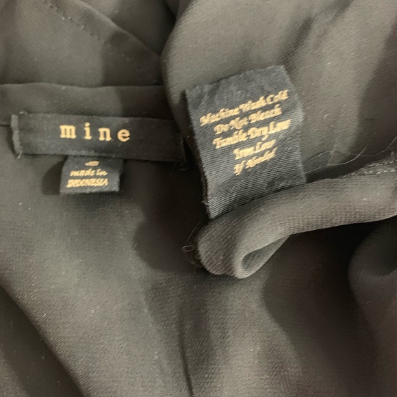 Mine / Sheer  Black Ruffled  Button Up Neckline - Picture 6 of 6